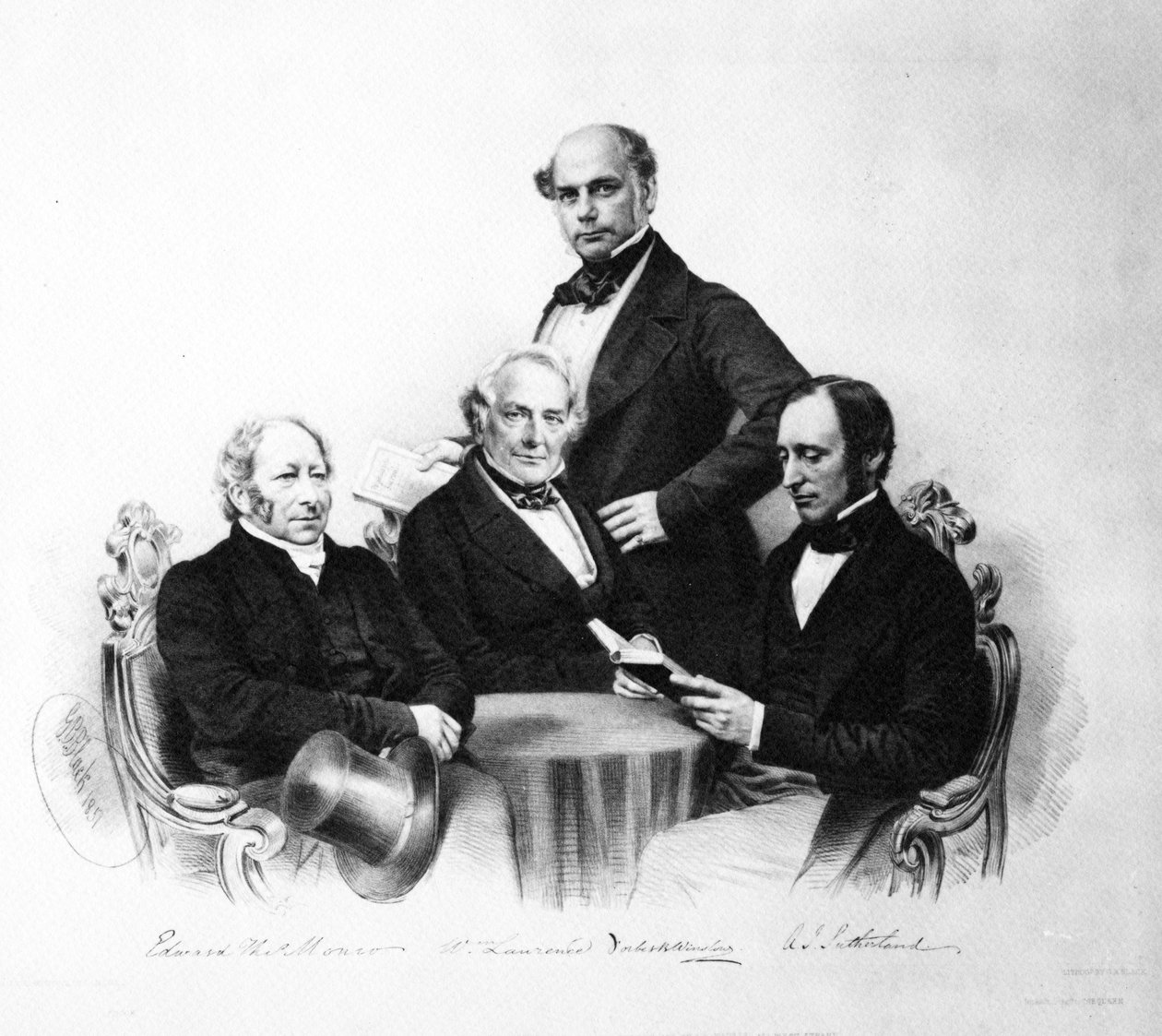 肖像医生爱德华蒙罗，威廉劳伦斯，福布斯温斯洛和AJ萨瑟兰，1857年 作者 英语学校