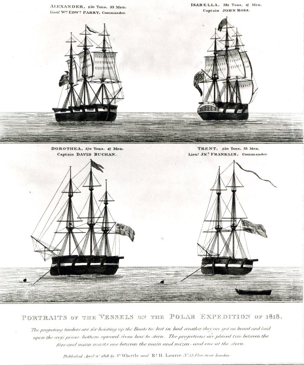 1818年极地探险船的肖像 作者 英语学校