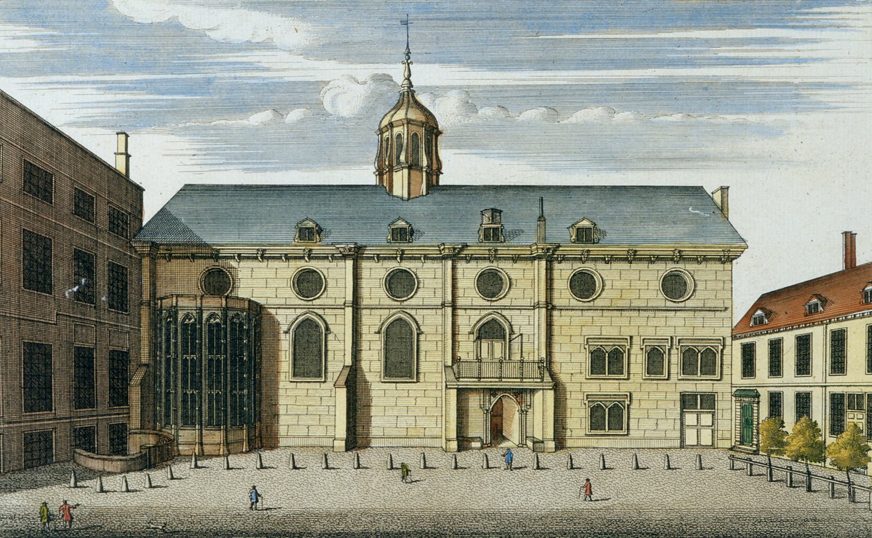 伦敦和郊区的总理地图：英国银行家禽，1724年（手工彩色雕刻） 作者 英语学校