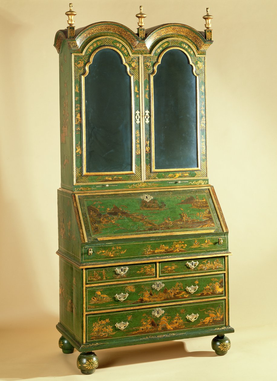 安妮女王内阁，球脚，c.1710（绿漆） 作者 英语学校