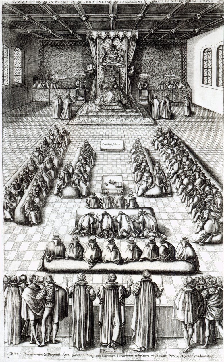 女王伊丽莎白一世（1533-1603）在议会 作者 英语学校