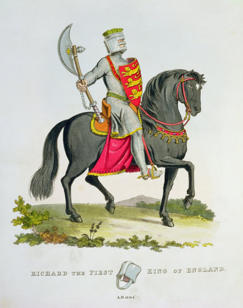 理查德一世，英格兰国王（1157-99），1194年，来自&39;古代护甲&39;，由Samuel Rush Meyrick，1824年 作者 英语学校