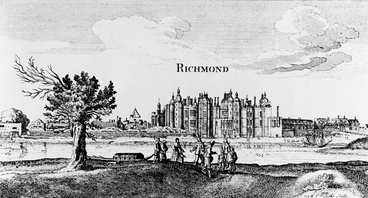 里士满宫，由Michiel van der Gucht（1660-1725）雕刻 作者 英语学校