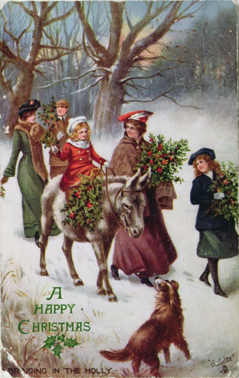 骑着驴穿过雪，圣诞贺卡 作者 英语学校