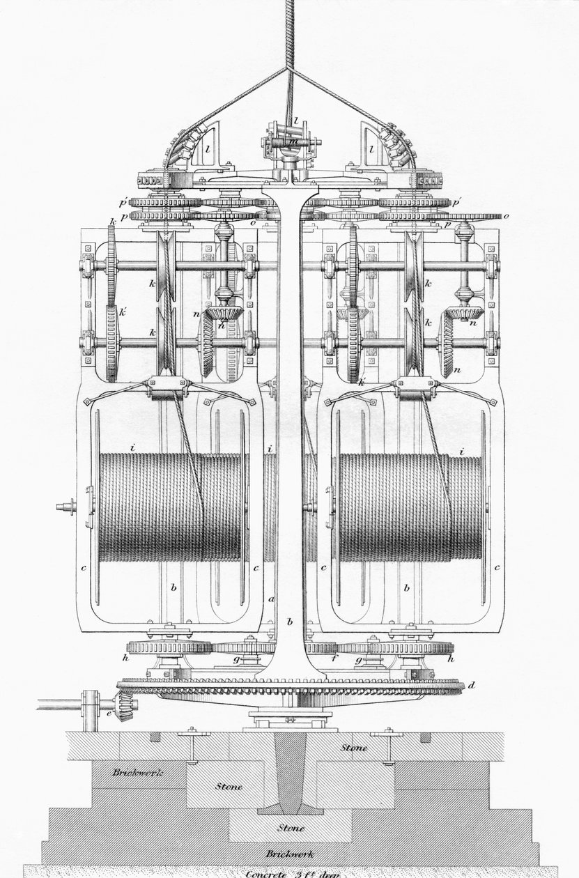 绳索铺设机，来自Charles Tomlinson的“实用艺术与制造的Cyclopaedia” 作者 英语学校