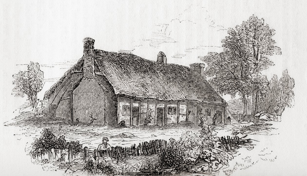 Samuel Butlers房子，Pershore，伍斯特郡，英国。塞缪尔巴特勒，1613年至1680年。英国诗人和讽刺作家，来自旧英格兰：一个画报博物馆，酒吧。 1847年 作者 英语学校