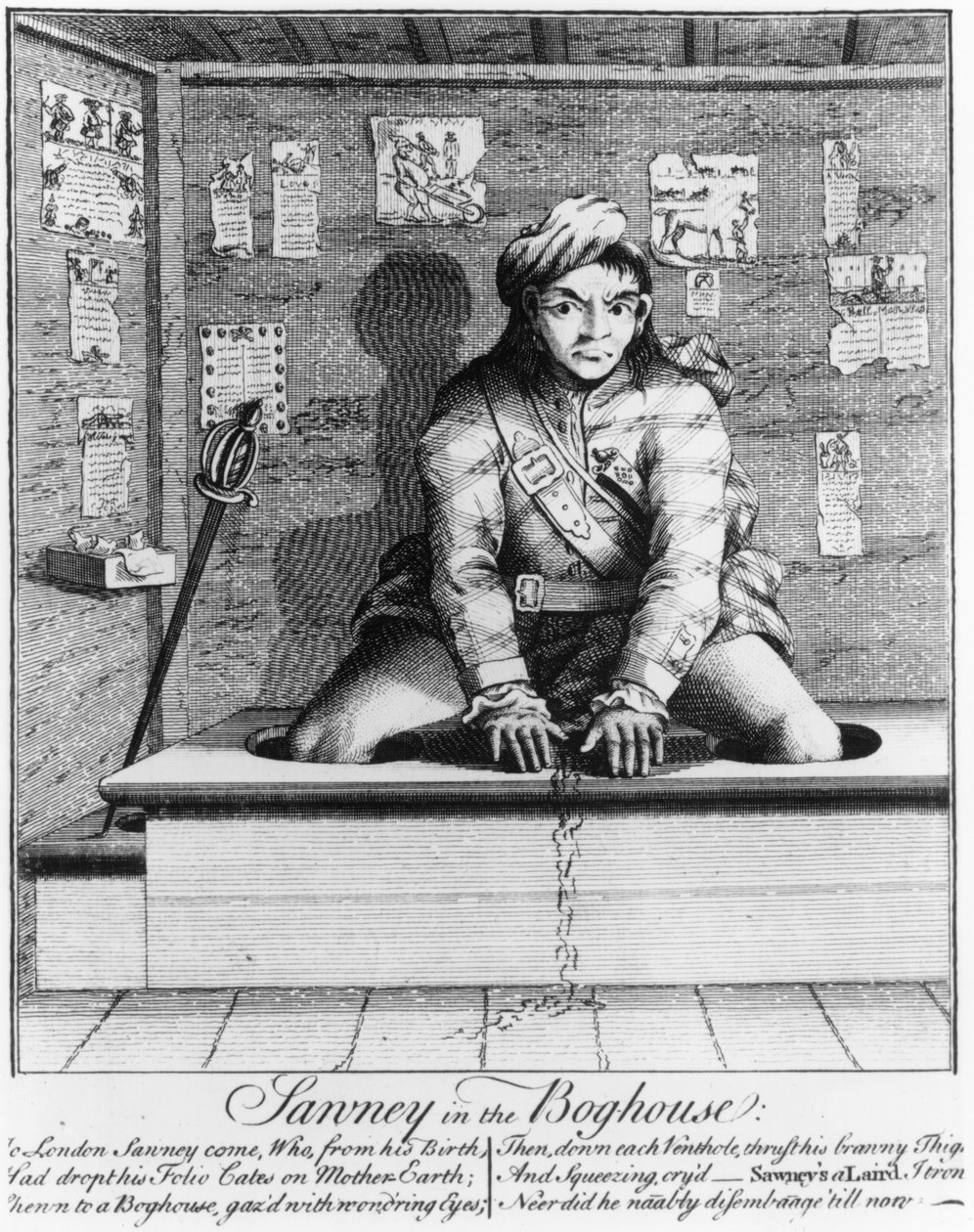 Sawney在Boghouse，1745年 作者 英语学校