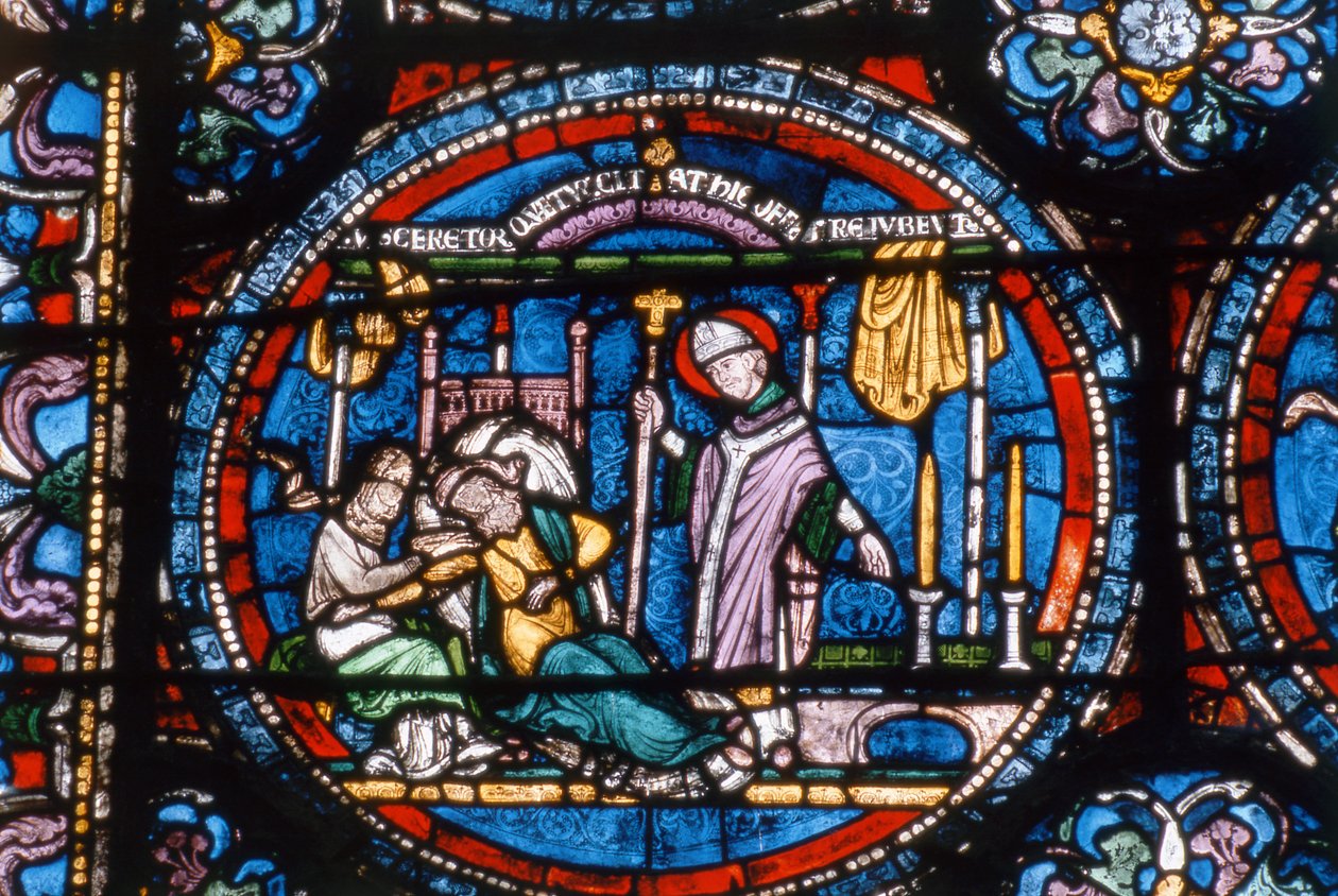 圣托马斯生活的场景a Becket，Trinity Chapel Windows，c.1220 作者 英语学校