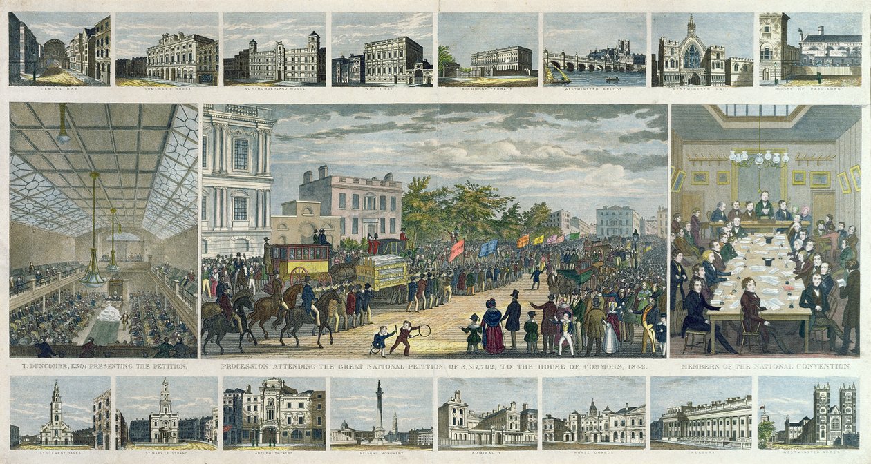 1842年Thomas Duncombe（1796-1861）向议会提交请愿书的场景 作者 英语学校