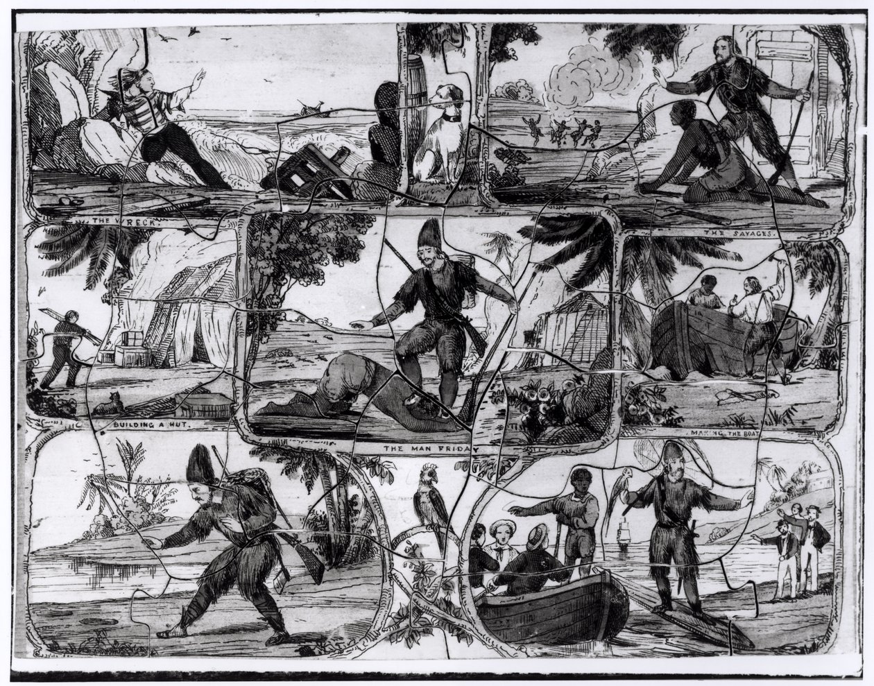 丹尼尔·迪福（1660-1731）的“鲁滨逊漂流记”中的场景 作者 英语学校