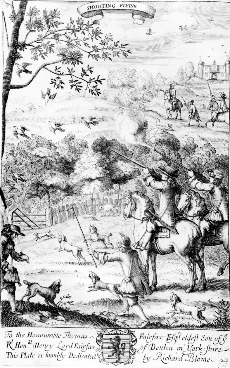 拍摄飞行，来自1686年Richard Blome出版的“The Gentleman&39;s Recreation” 作者 英语学校