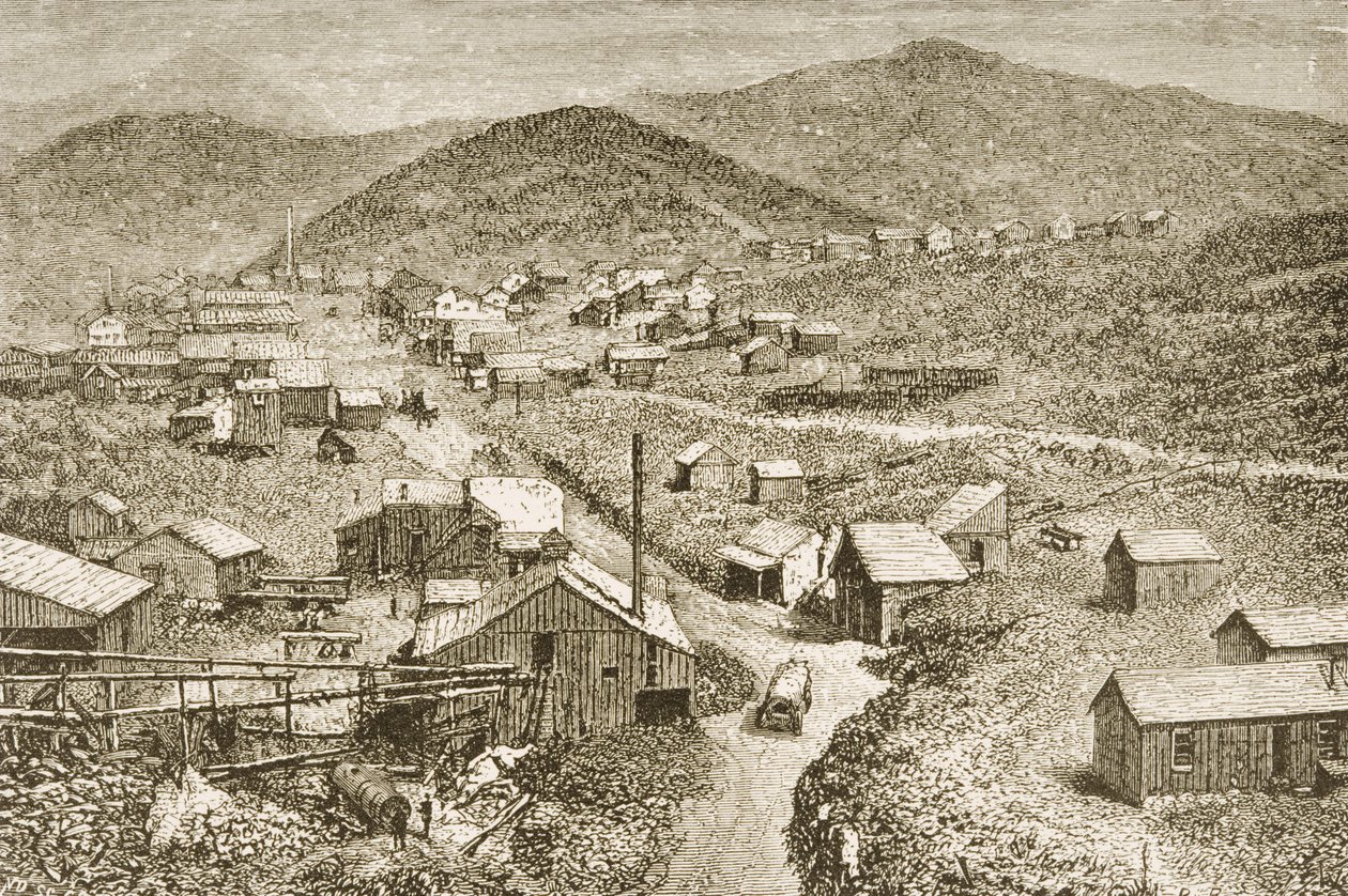 内华达州银城，1870年，来自&39;美国图片&39;，由The Religious Tract Society出版，1876年 作者 英语学校