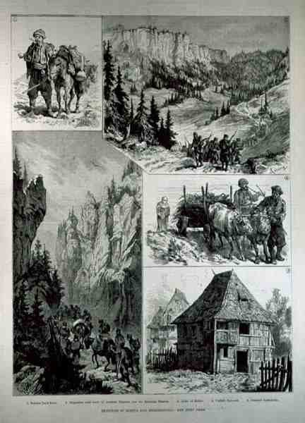 波斯尼亚和黑塞哥维那的素描，来自“伦敦新闻画报”，1882年2月18日 作者 英语学校