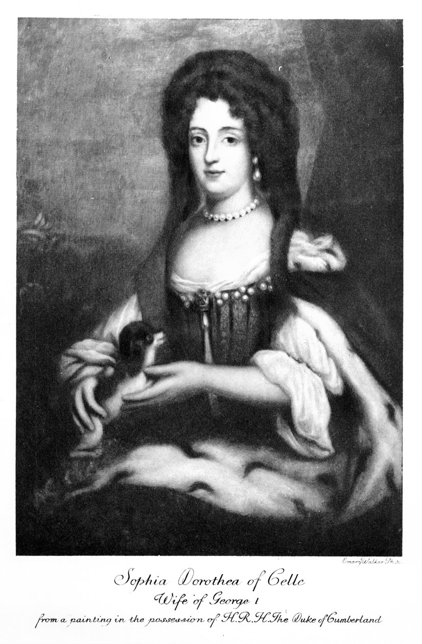 Celle的Sophia Dorothea，由Emery Walker雕刻 作者 英语学校