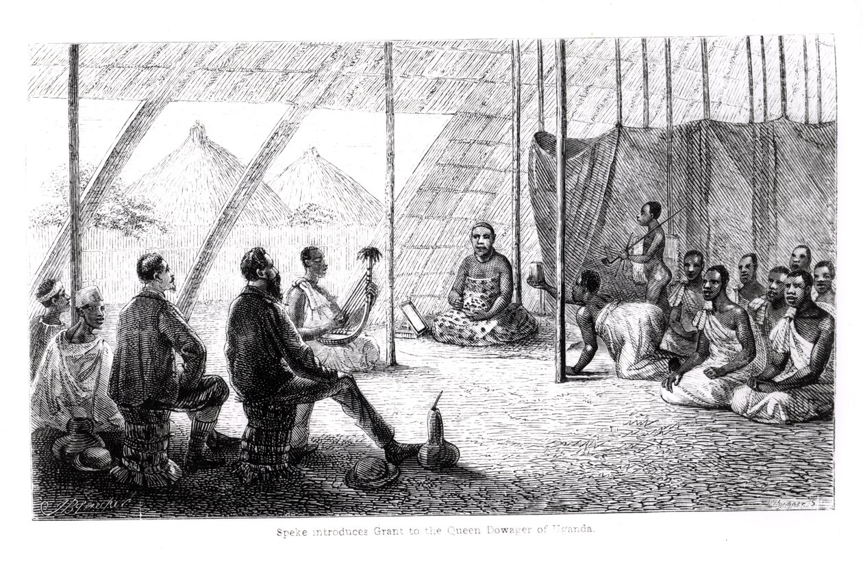 斯皮克（1827-64）向乌干达女王陛下介绍格兰特（1827-92） 作者 英语学校