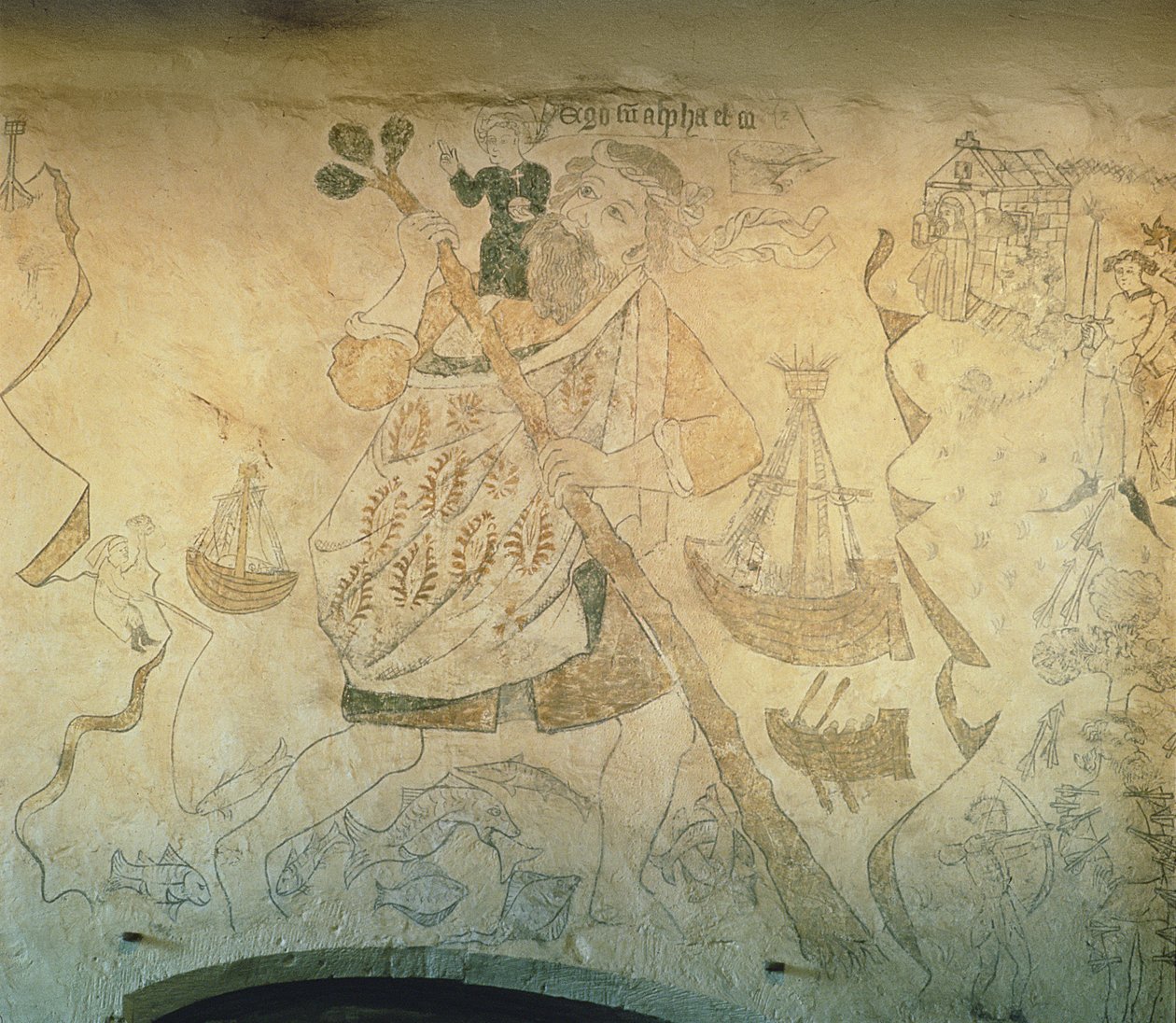 圣克里斯托弗，1440年（壁画） 作者 英语学校