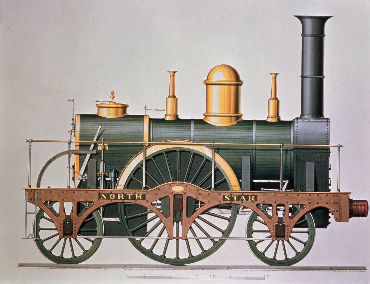 斯蒂芬森的&39;北极星&39;蒸汽机，1837年 作者 英语学校