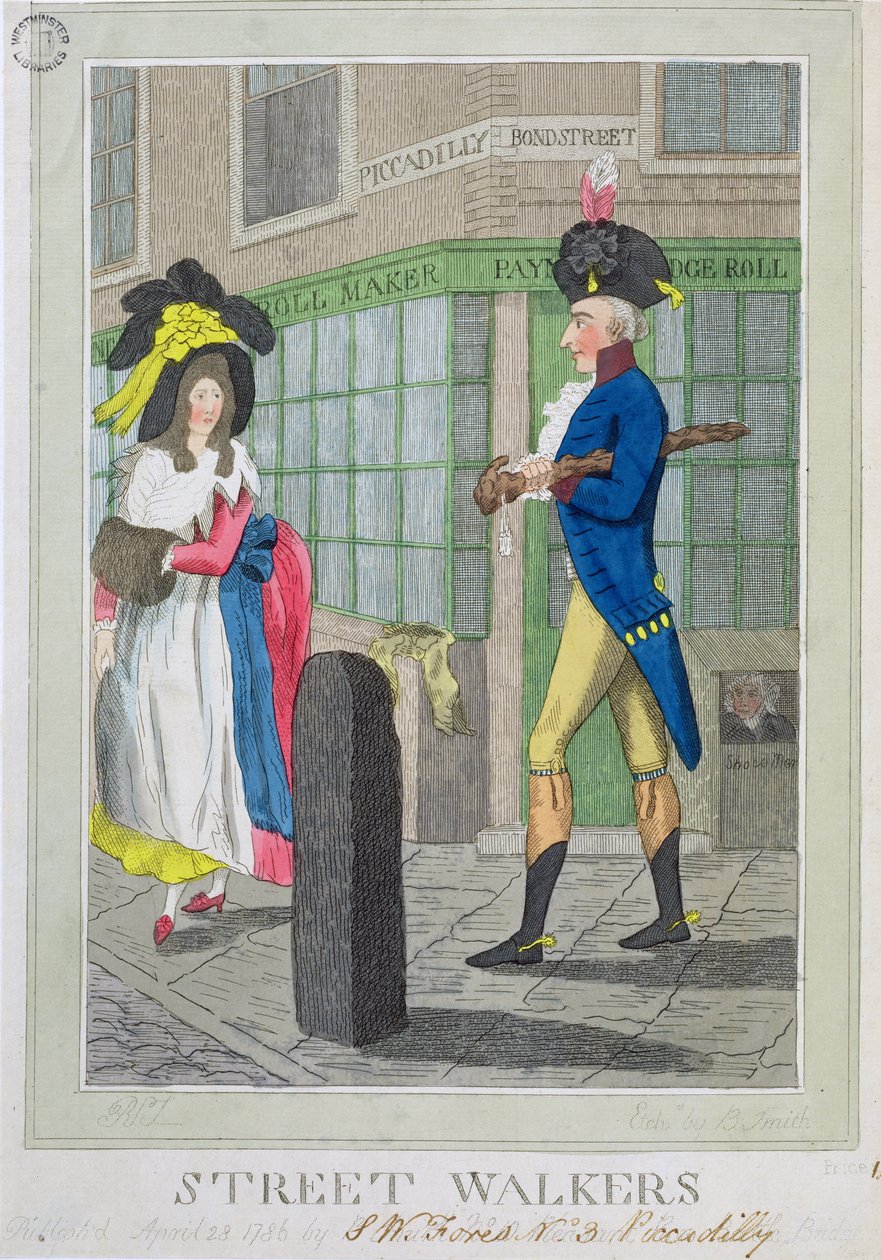 街头步行者，由B.史密斯，酒吧蚀刻。 SW Fores，1786（彩色蚀刻） 作者 英语学校