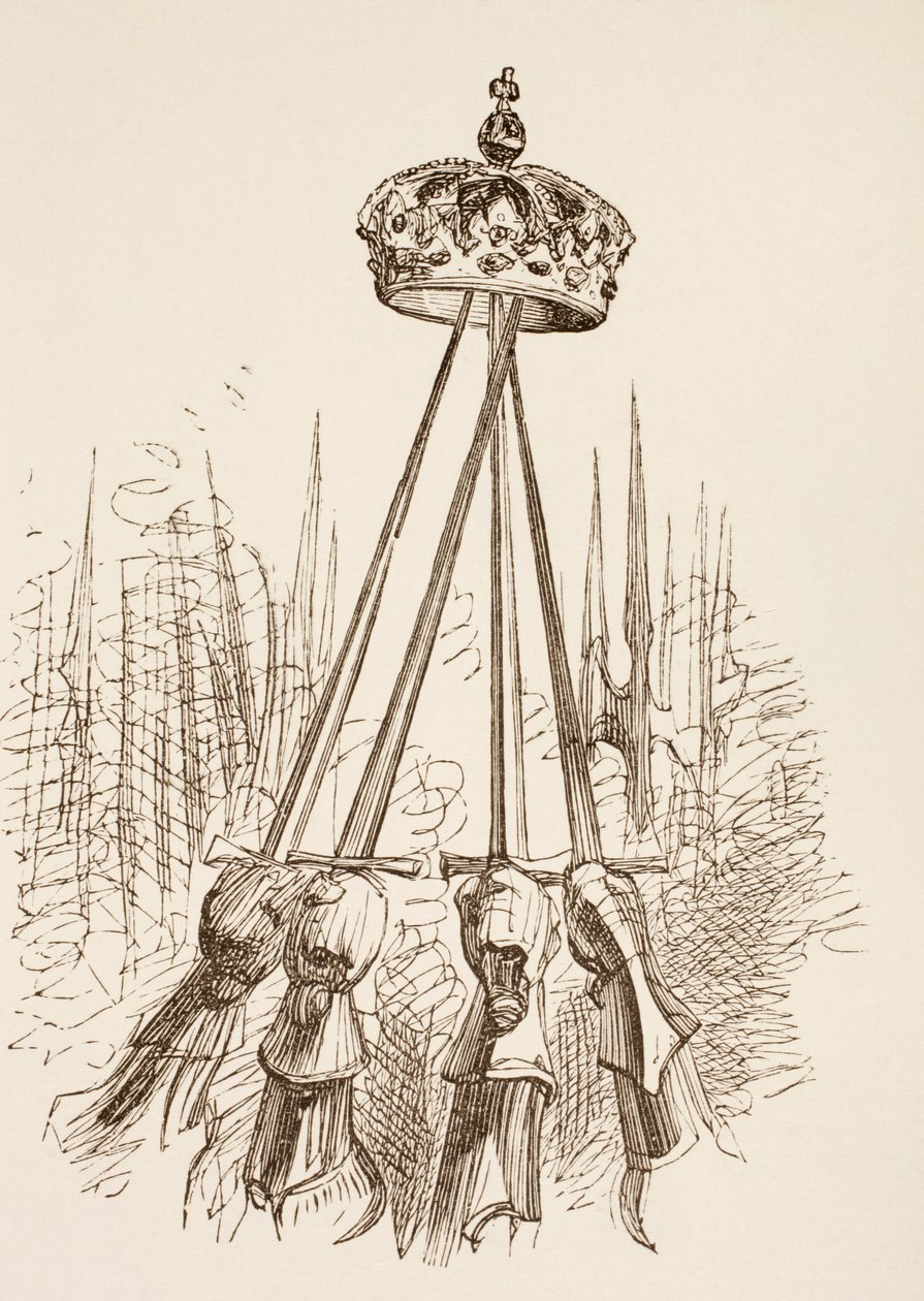 剑支撑着皇冠，1890年 作者 英语学校
