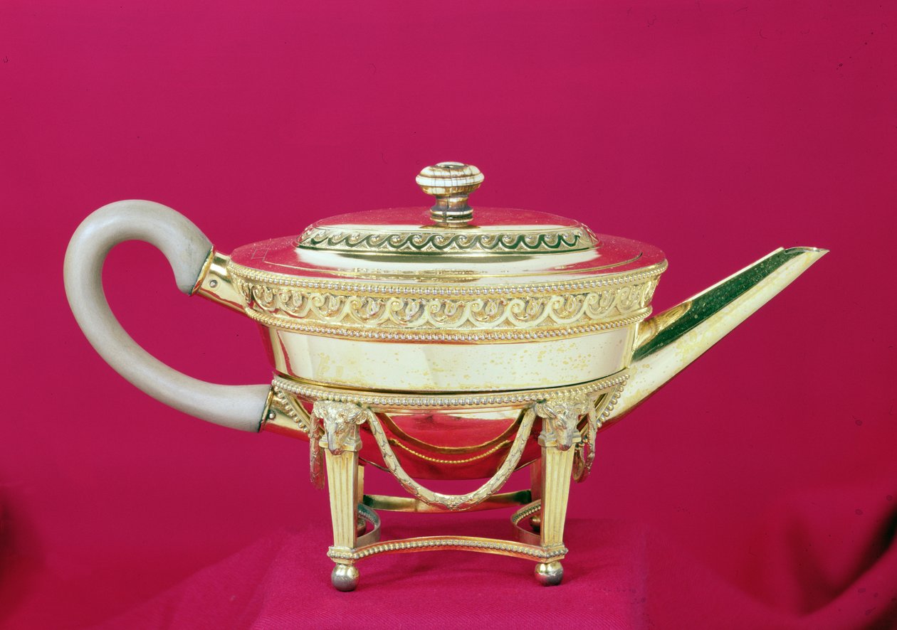 1784年Fobelberg和Gilbert的茶壶和支持（包裹镀金） 作者 英语学校
