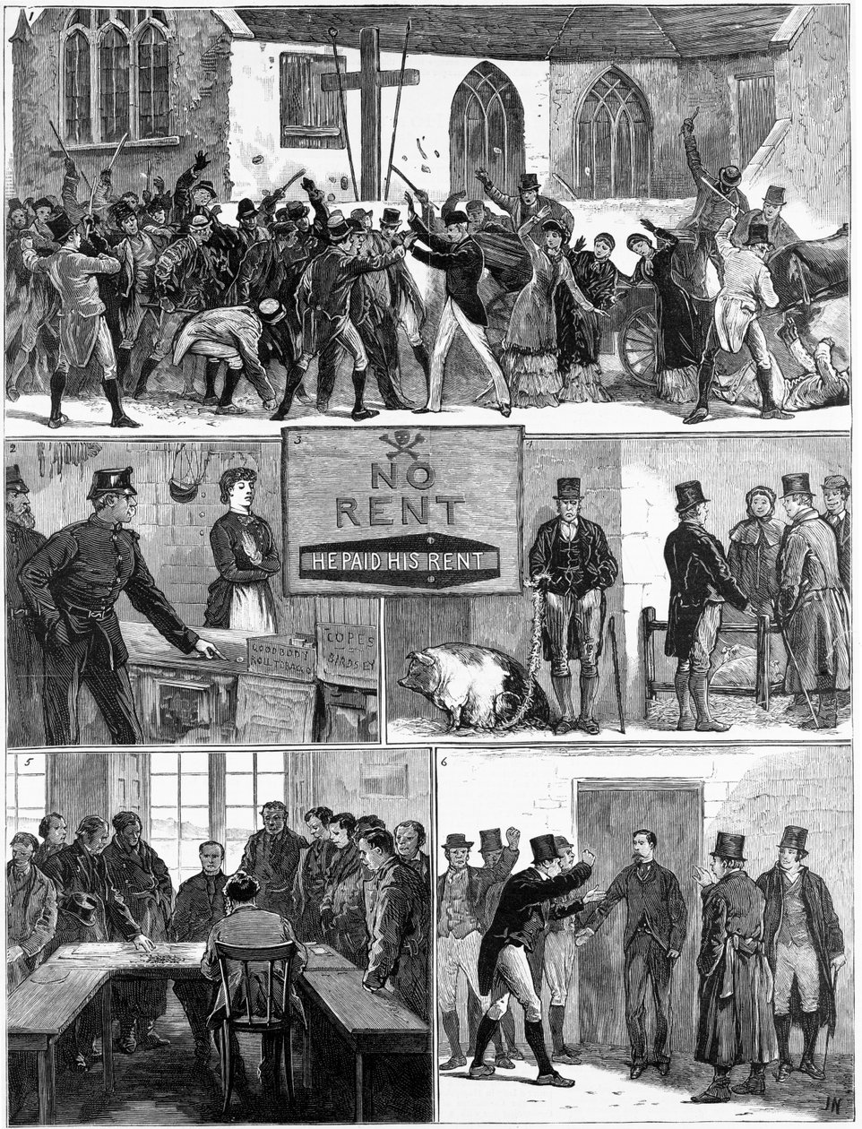 爱尔兰的条件，1881年12月24日出版的“图形”插图 作者 英语学校