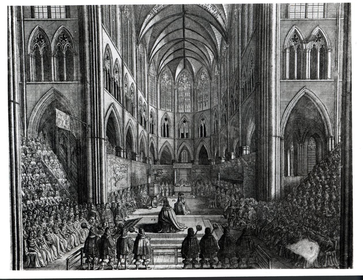 1661年4月23日，威斯敏斯特教堂的查理二世加冕仪式 作者 英语学校