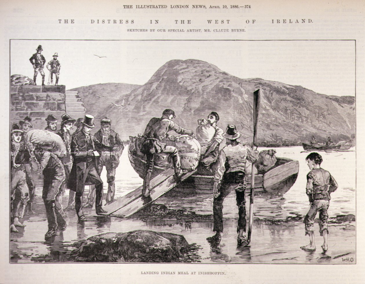 爱尔兰西部的窘迫：1886年10月4日“伦敦新闻画报”在Inishboffin登陆印度餐 作者 英语学校