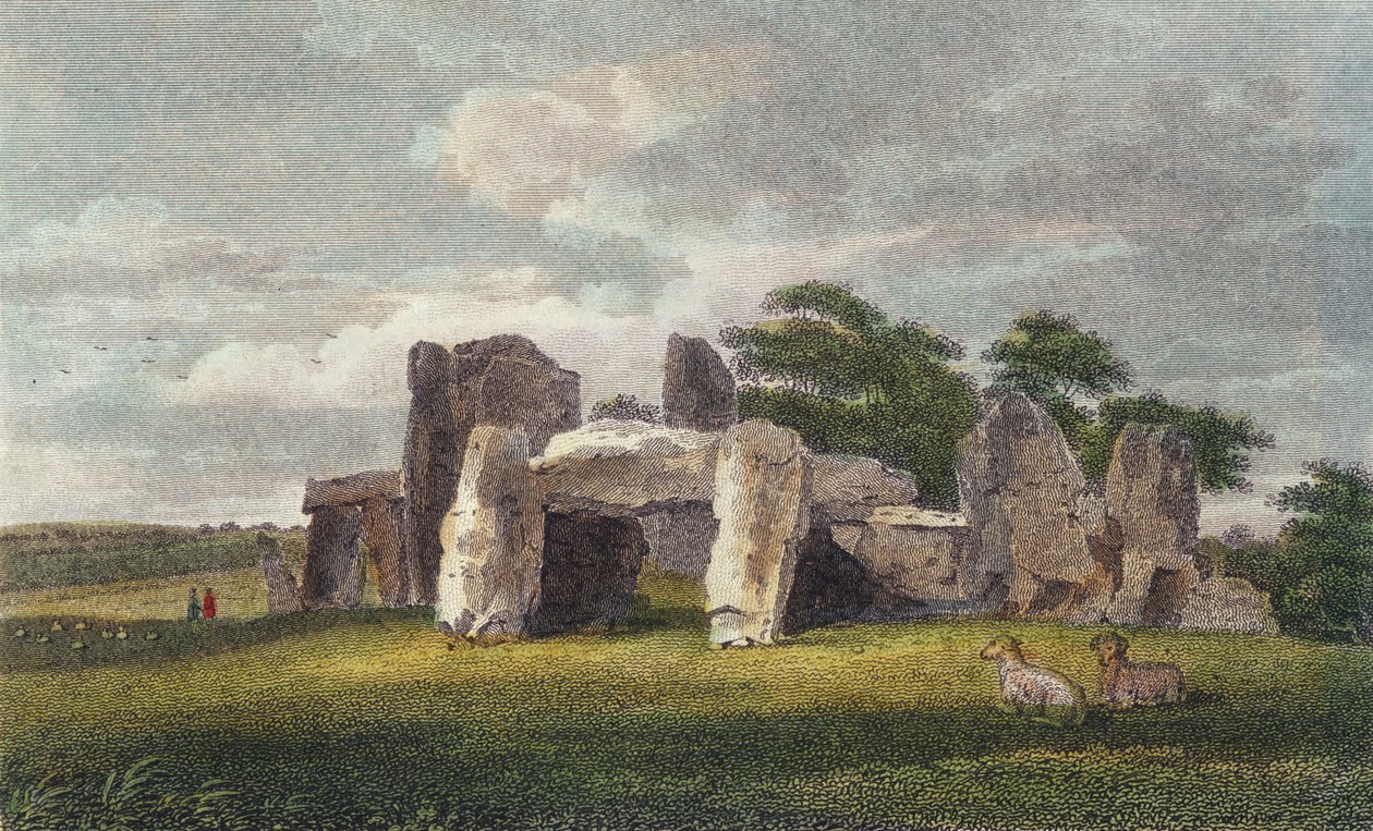 公园广场的德鲁伊神庙，1802年10月（彩色雕刻） 作者 英语学校