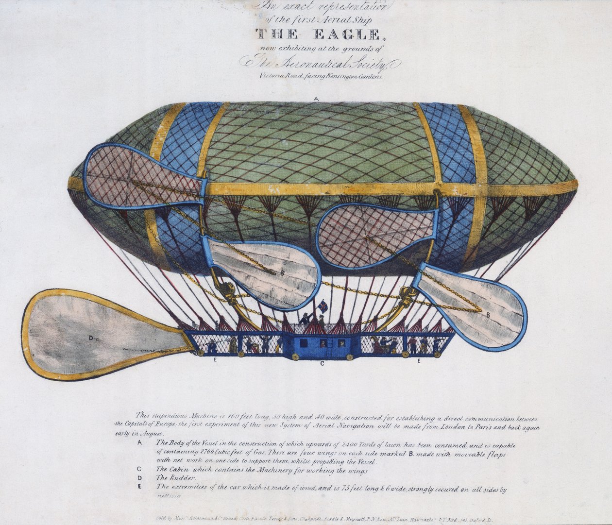 Eagle Airship，由Ackermann＆Co.，London，1834出版 作者 英语学校