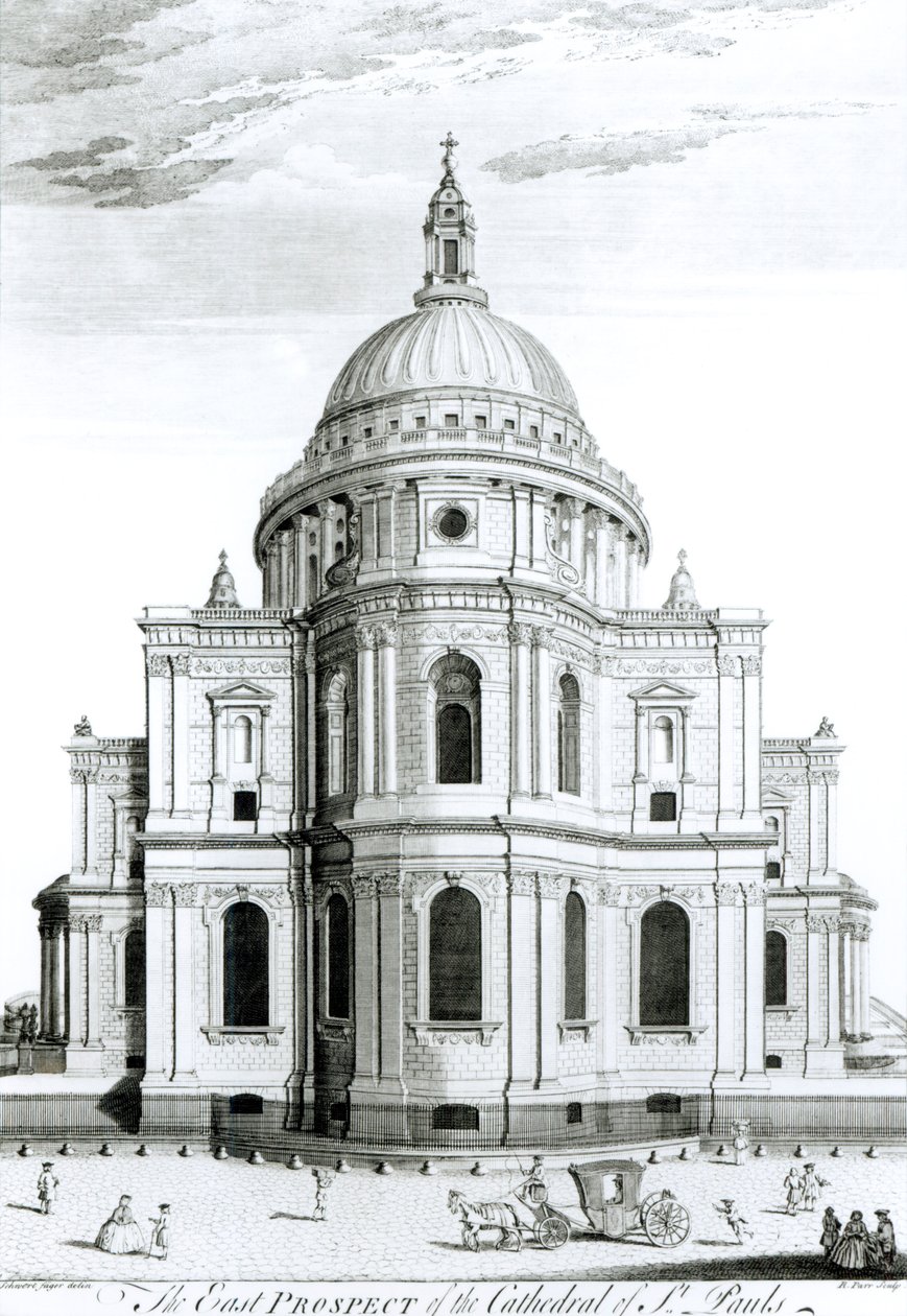 由R. Parr雕刻的圣保罗大教堂的东部展望（fl.1723-50） 作者 英语学校
