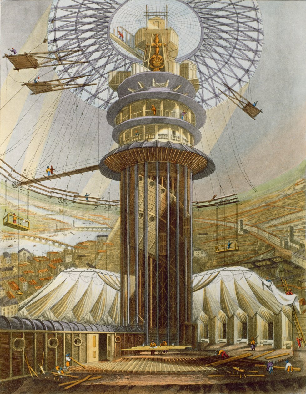 罗马斗兽场（Regents Park）画廊的几何上升，出版于1829年 作者 英语学校