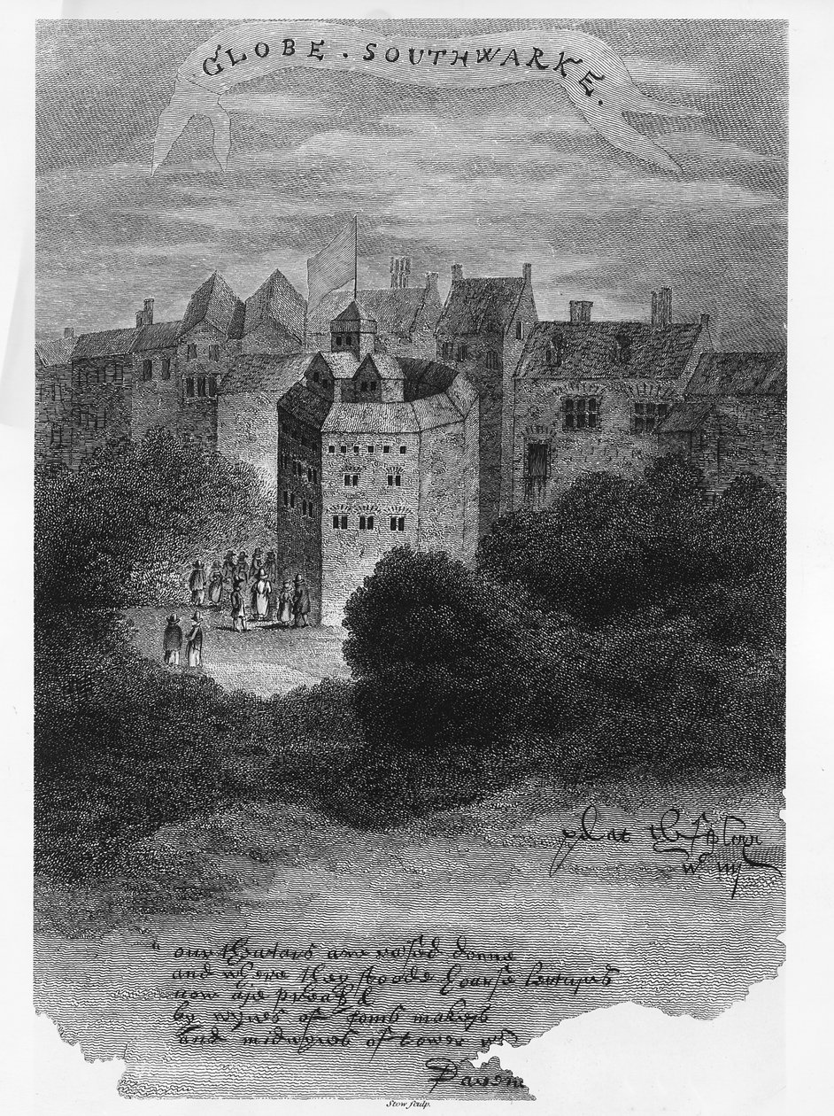 全球剧院，Bankside，Southwark，经过&39;Pennant&39;s London&39;的绘画，首次出版于1793年，由James Stow（1770年至1820年）刻，于1812年出版 作者 英语学校