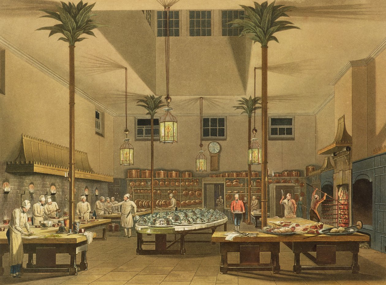 伟大的厨房，来自&39;约翰纳什（1752-1835）1826（彩色aquatint）的&39;皇家馆，布莱顿&39;的意见 作者 英语学校