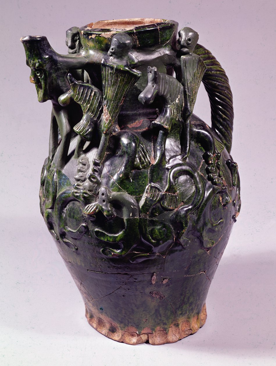 Moot Hall Jug，铅玻璃，可能来自诺丁汉或林肯，c.1270（陶瓷） 作者 英语学校