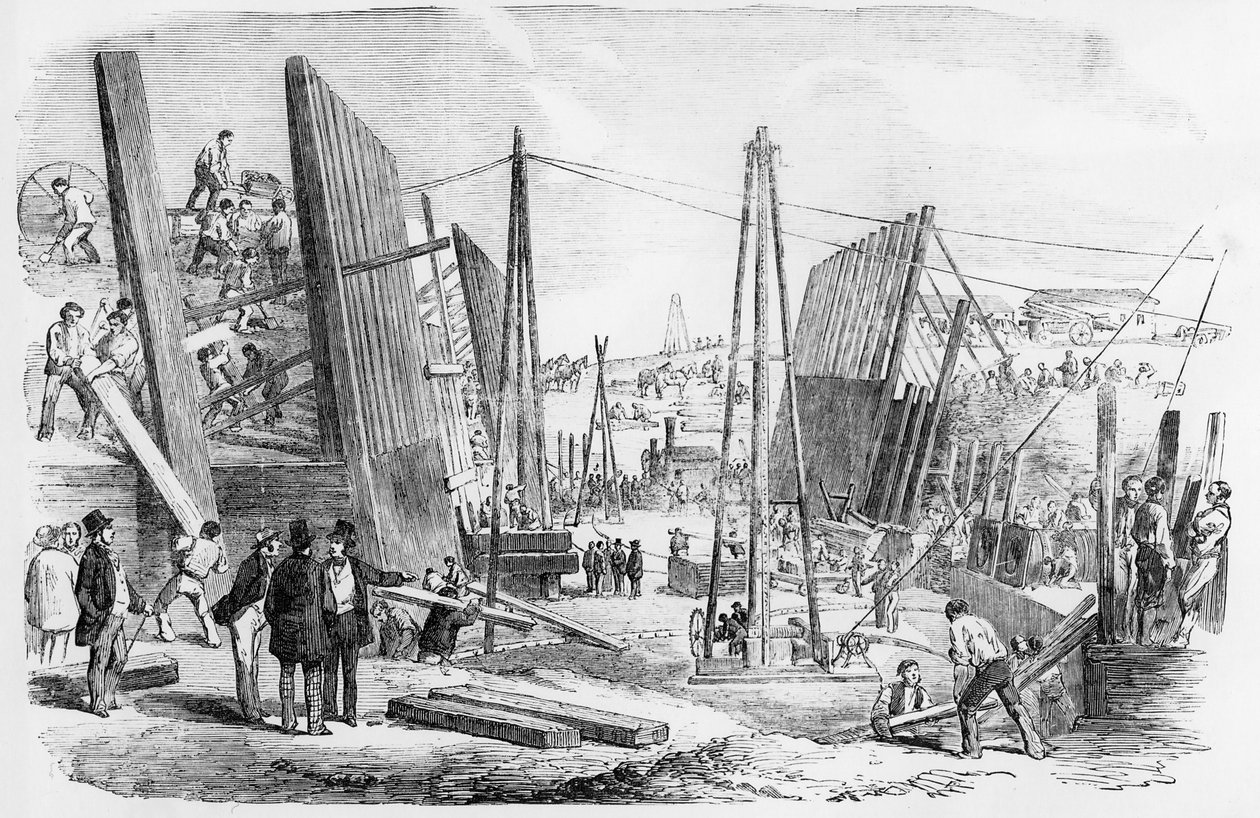 新维多利亚码头作品，Plaistow Marches，于1854年9月9日出版于“The Illustrated London News” 作者 英语学校