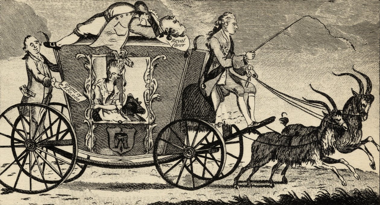 1783年8月，来自Ramblers杂志的New Vis a Vis或Florizel驾驶Perdita 作者 英语学校