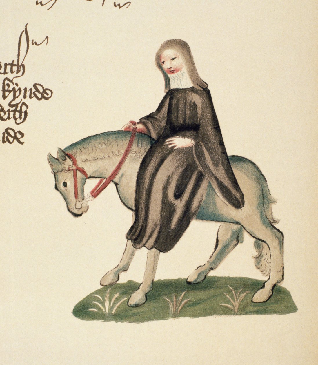 The Nun，详细信息来自坎特伯雷故事集，作者Geoffrey Chaucer（c.1342-1400）埃尔斯米尔手稿，传真版，1911年（原始细节见128940） 作者 英语学校