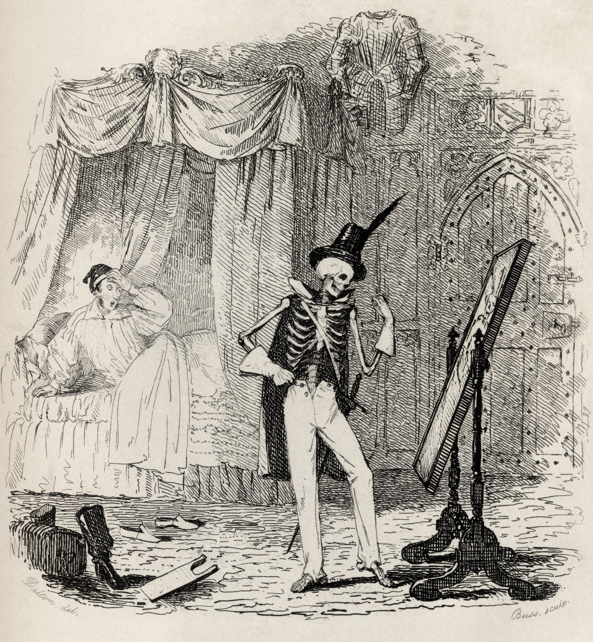 Tappington的幽灵，来自Thomas Ingoldsby的“The Ingoldsby Legends”，由Richard Bentley und Son出版，1887年 作者 英语学校