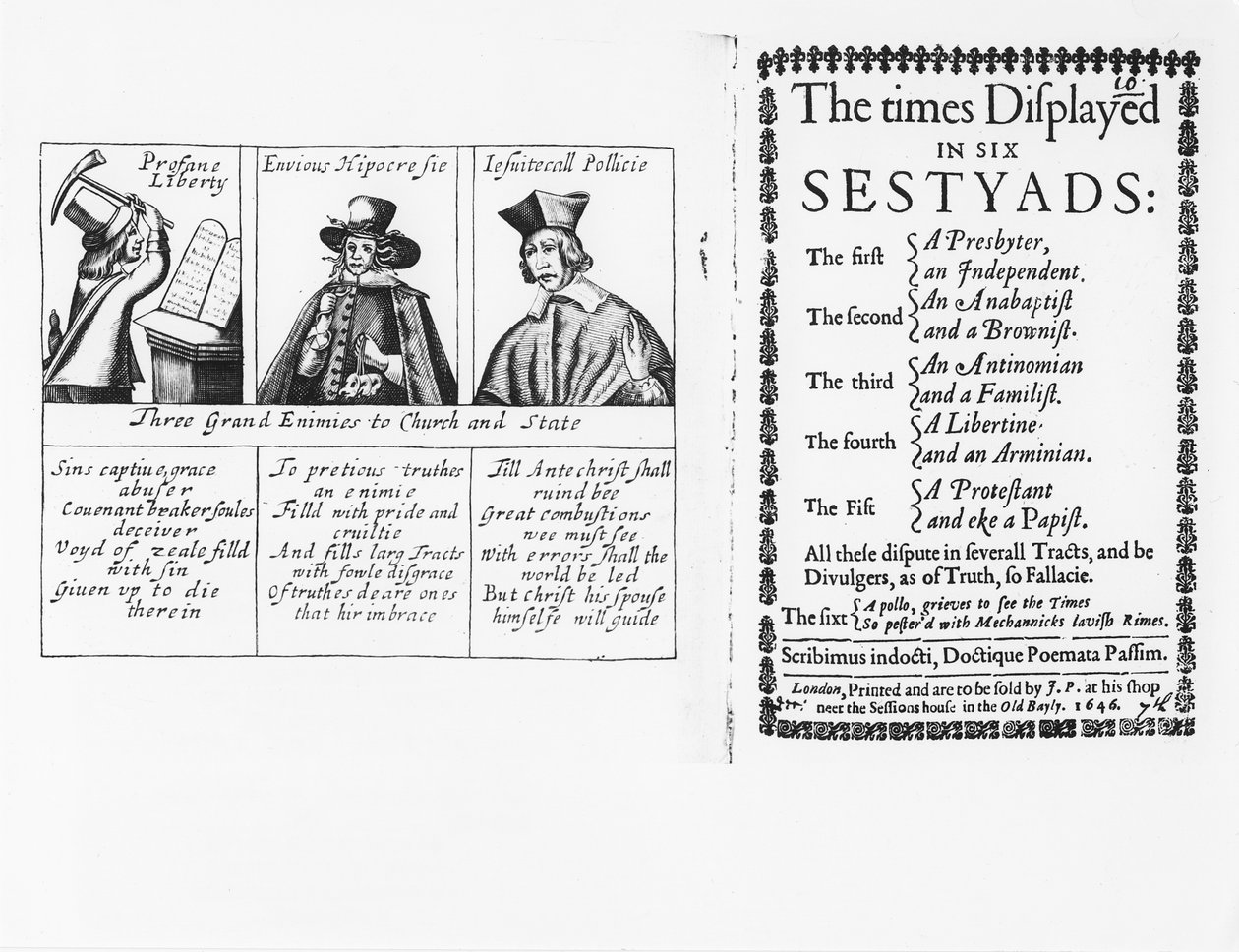 时代在六个Sestyads中出现，发表于1646年 作者 英语学校