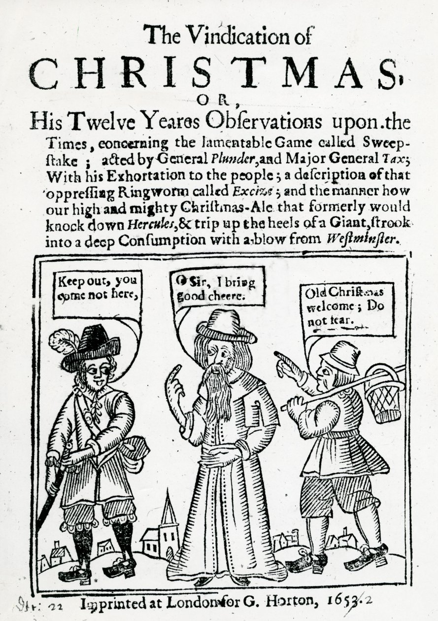 圣诞节的辩护，1653年（木刻和凸版印刷） 作者 英语学校