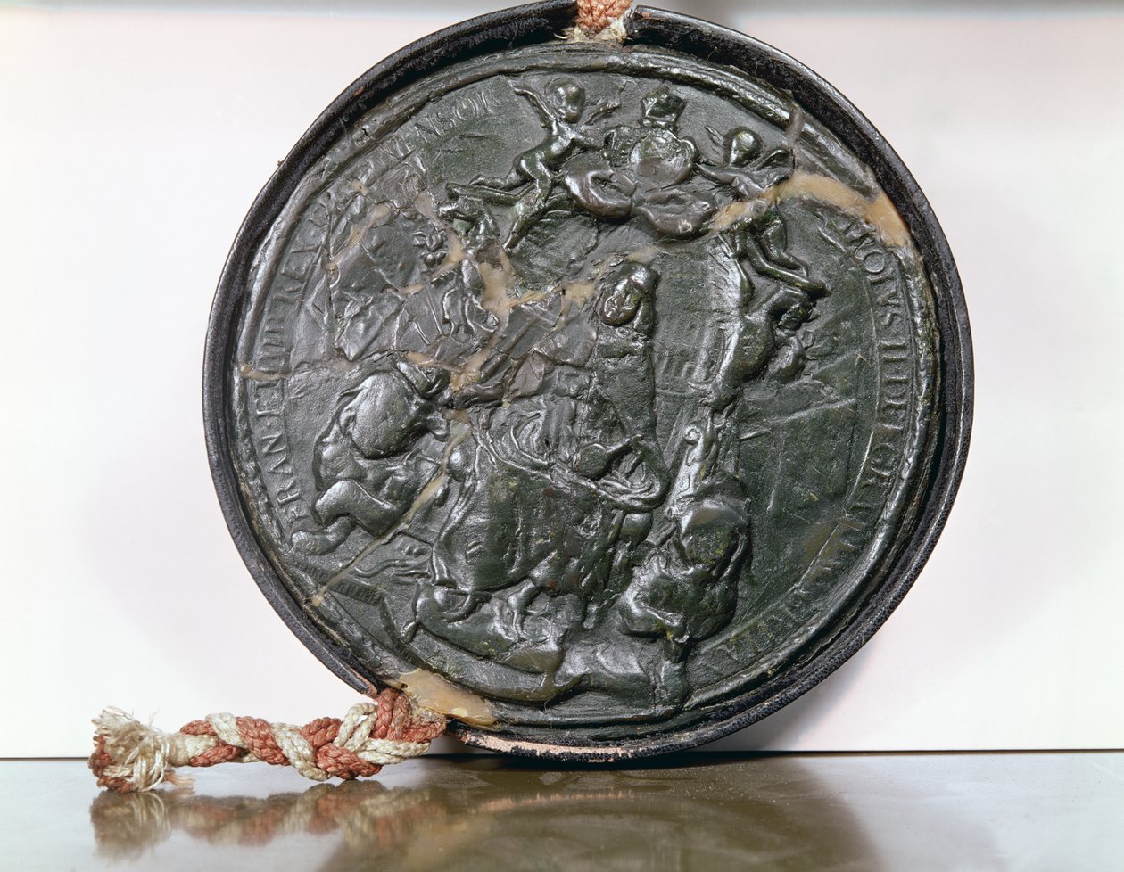 查尔斯二世国王（1630-85）的封印来自授予哈德逊湾公司（蜡）的章程 作者 英语学校