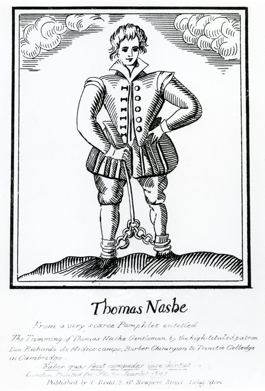 托马斯·纳什（Thomas Nashe）来自一本非常稀缺的小册子，名为“修剪托马斯纳什绅士”，出版于1819年 作者 英语学校