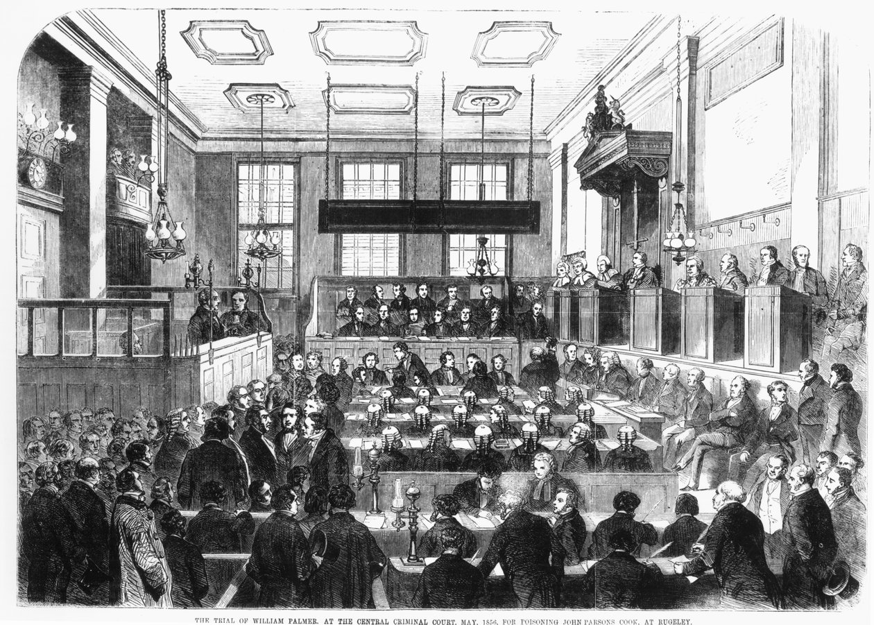 威廉·帕尔默于1856年5月在中央刑事法院审判在鲁格利中毒约翰·帕森斯·库克 作者 英语学校