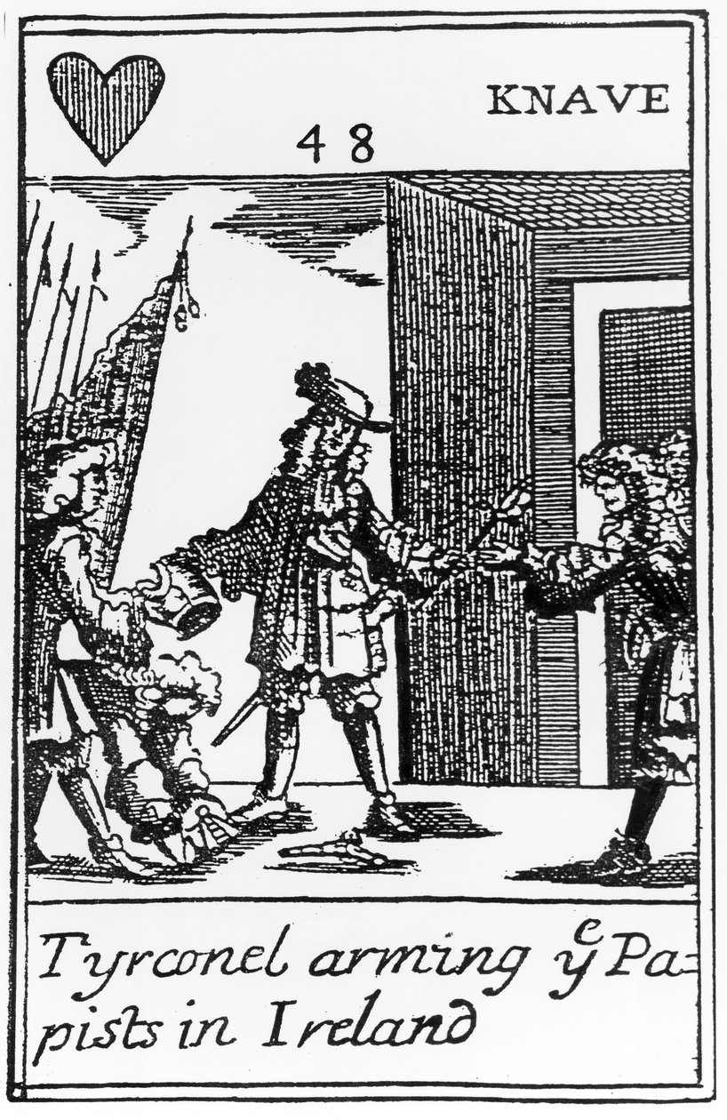 Tyrconnel武装爱尔兰的教皇，反天主教的扑克牌纪念1688年的光荣革命（见115649） 作者 英语学校