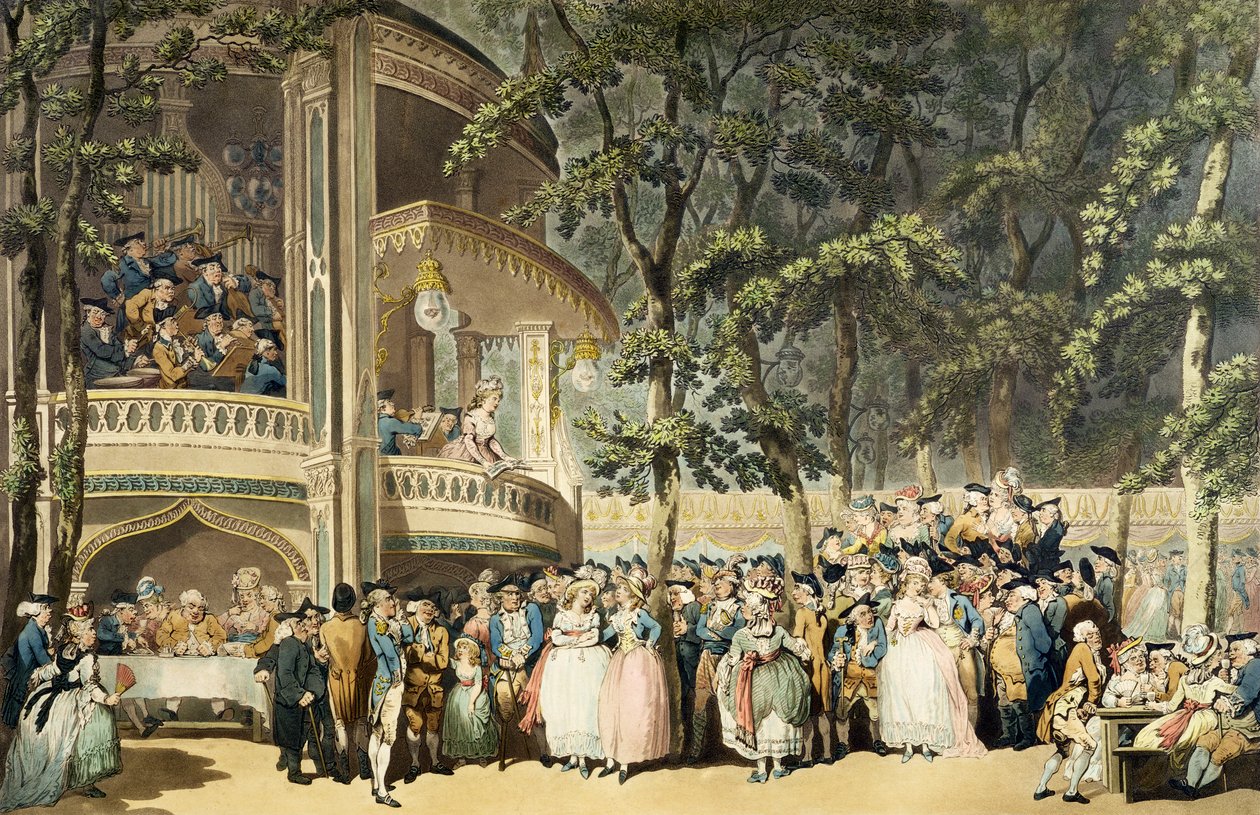 R. Pollard的Vauxhall花园，由Thomas Rowlandson撰写的水彩画（1756-1827） 作者 英语学校
