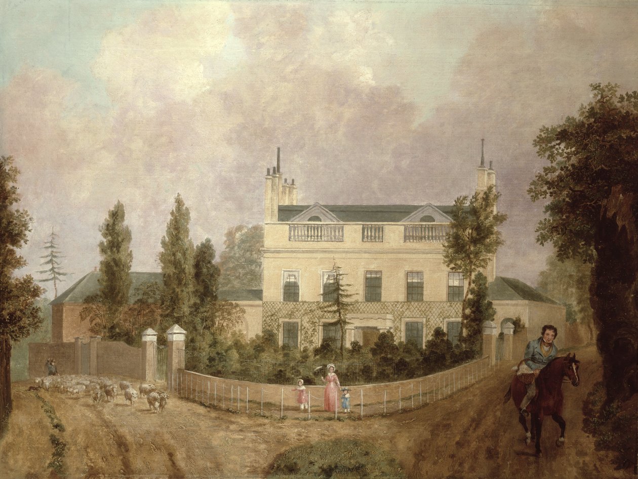 乡间别墅的看法，c.1840 作者 英语学校