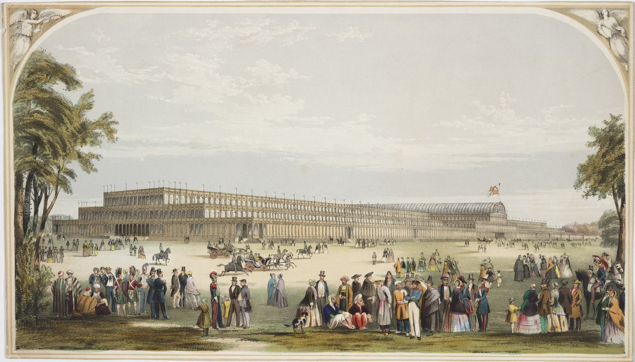 水晶宫的看法，海德公园，1851年 作者 英语学校