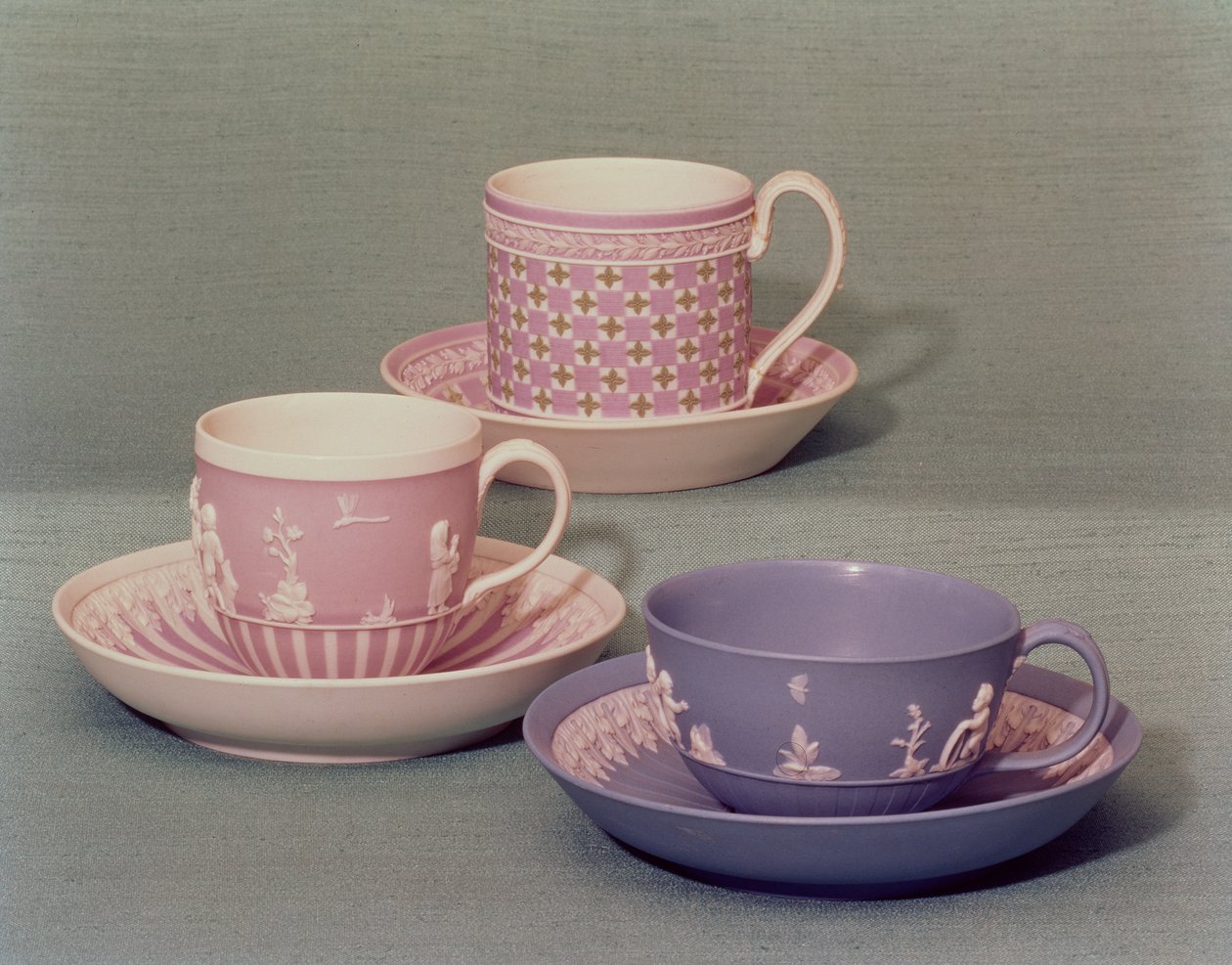 Wedgwood杯子和碟子，1785-90（jasperware） 作者 英语学校