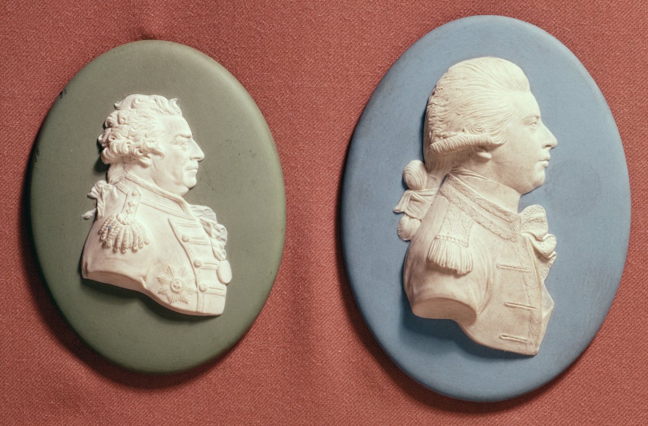 乔治四世（1762-1830）的韦奇伍德奖章作为威尔士亲王和第一个子爵Duncombe，19世纪初（jasperware） 作者 英语学校