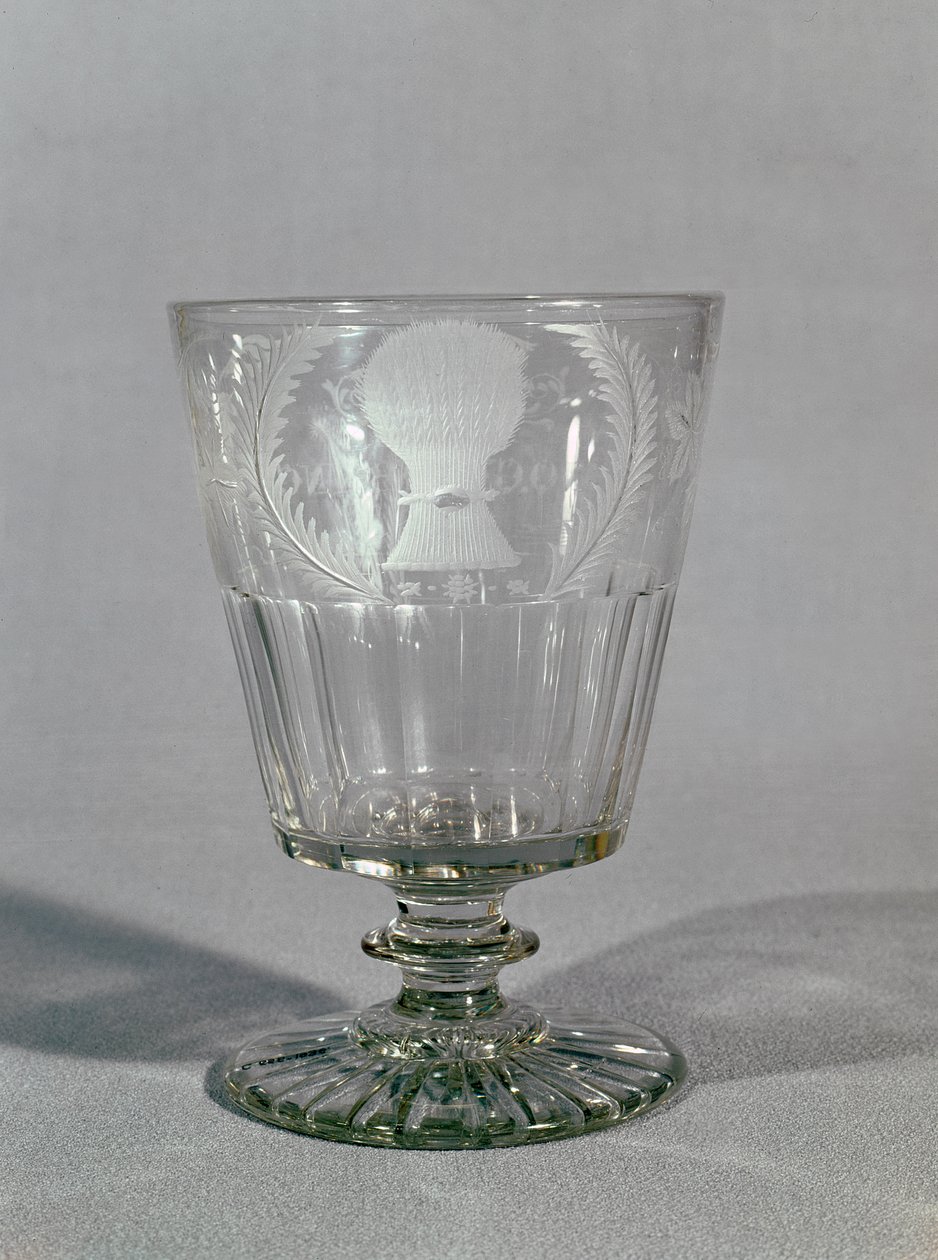 轮雕高脚杯，c.1800-25（玻璃） 作者 英语学校